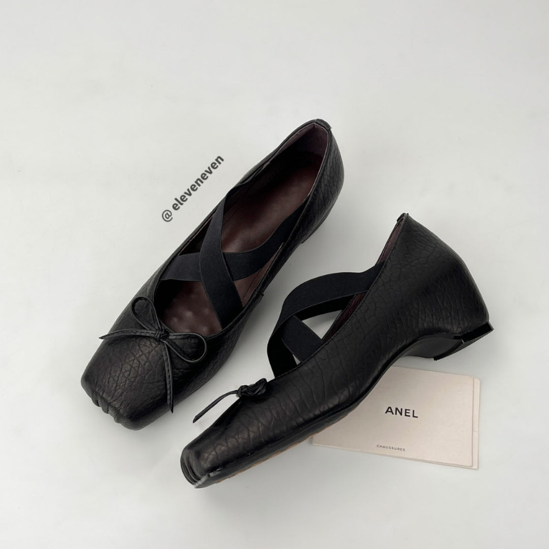 Damen Ballerina-Schuhe mit raffiniertem Cross-Over-Riemen und weichem Leder EB