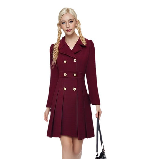 Damen Eleganter Doppelreiher-Kleidermantel EB