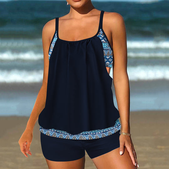 Damen Tankini mit modischem Leoparden-Print EB