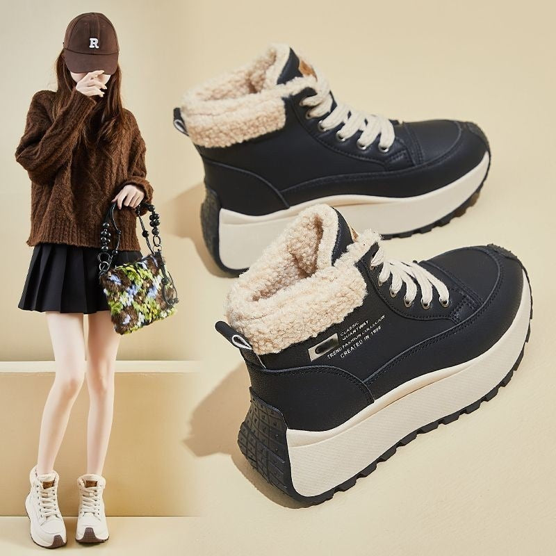 Damen warme Winterboots mit dickem Fleece-Futter und rutschfester Profilsohle EB