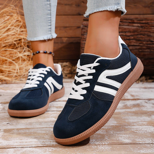 Damen Sportliche Sneakers aus hochwertigem Wildleder mit atmungsaktiver Sohle EB