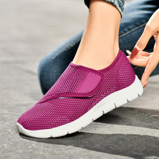 Damen Bequeme Slip-On Sneakers mit atmungsaktiver Netzstruktur EB