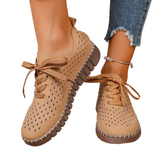 Damen Atmungsaktive Sneaker mit perforiertem Obermaterial und rutschfester Sohle EB