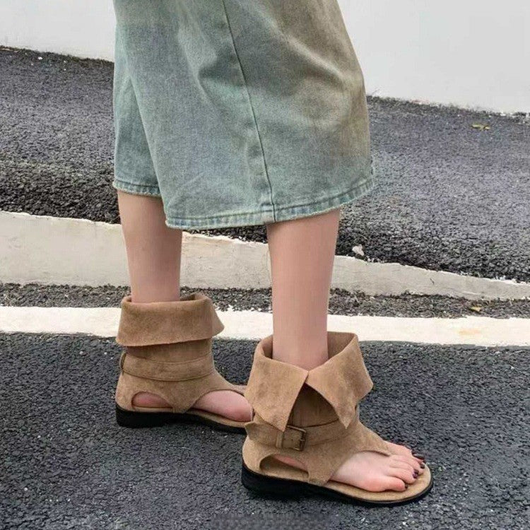 Damen modische Zehenstegsandalen mit verstellbarem Riemen EB