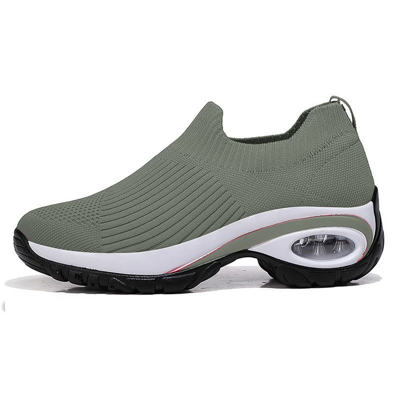 Damen Komfortable Slip-On Sneakers mit atmungsaktiver Strickoberfläche EB