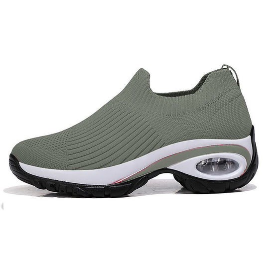 Damen Komfortable Slip-On Sneakers mit atmungsaktiver Strickoberfläche EB