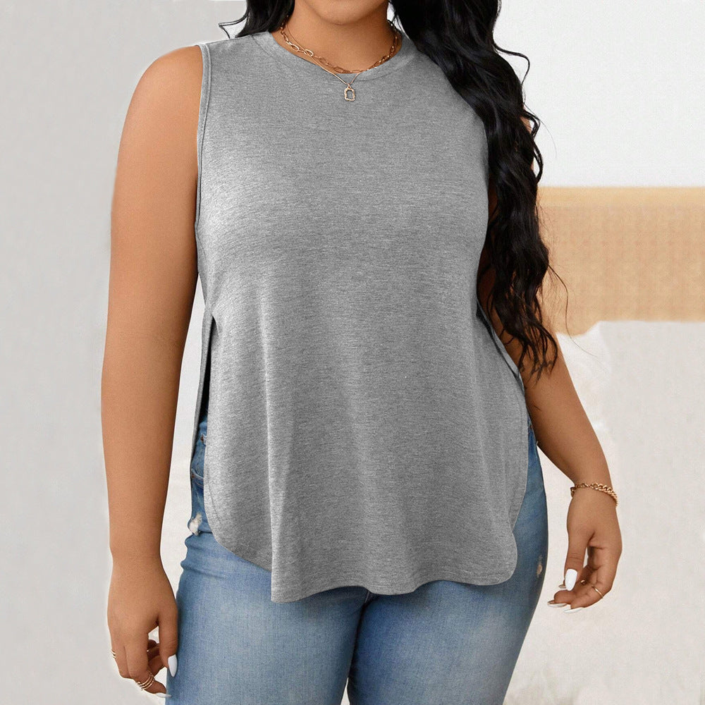 Damen lässiges Tanktop mit seitlichen Schlitzen und modischem Schnitt EB