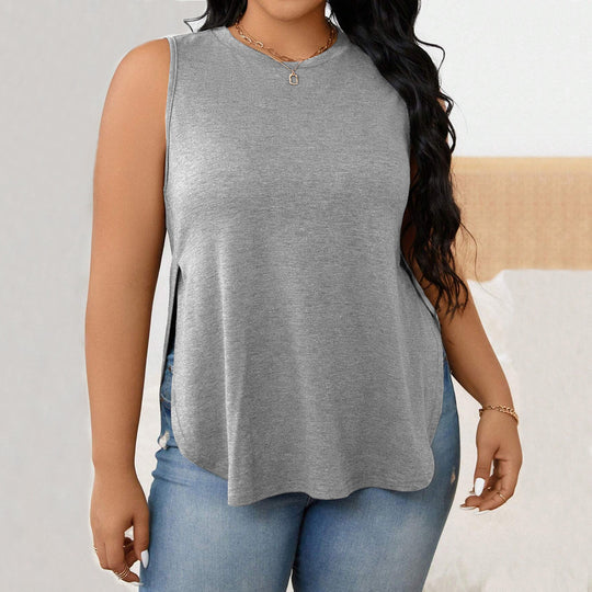 Damen lässiges Tanktop mit seitlichen Schlitzen und modischem Schnitt EB