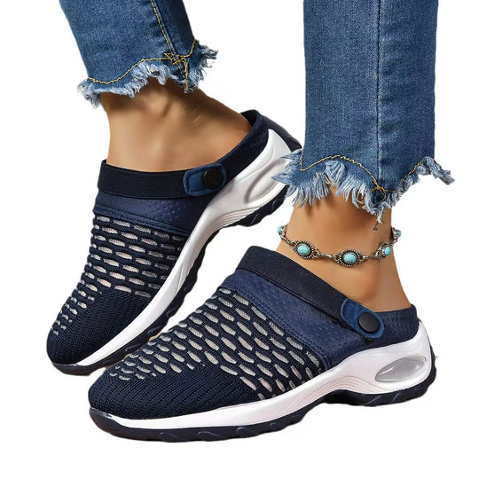 Damen Atmungsaktive Slip-On Freizeitschuhe mit elastischem Riemen EB