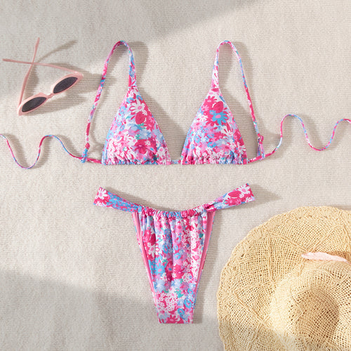 Damen Bikini-Set mit floralem Design und verstellbarem Schnitt EB