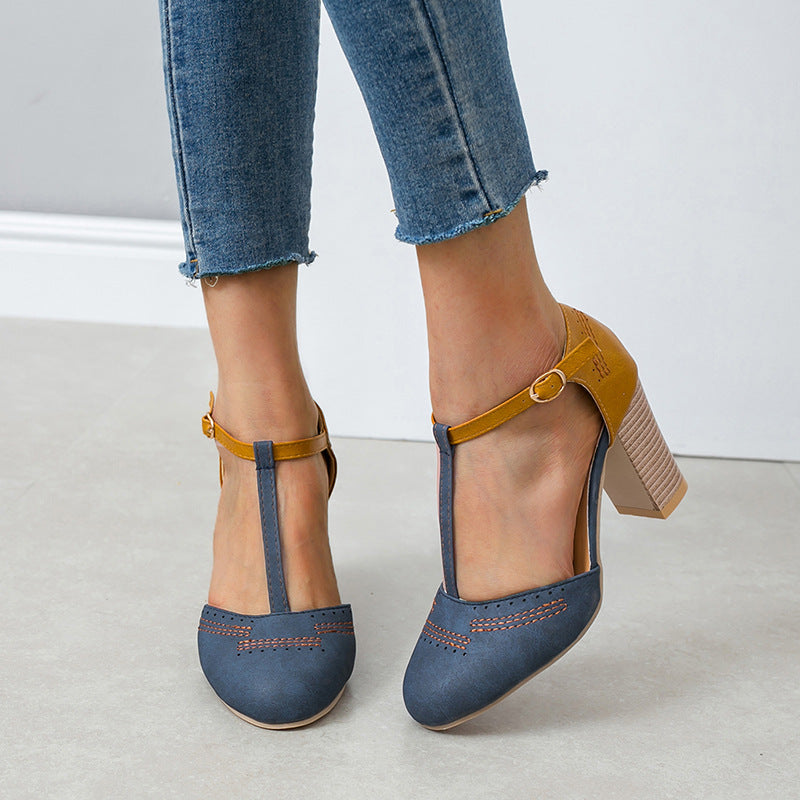 Damen elegante Slingback-Pumps mit dekorativen Perforationen EB