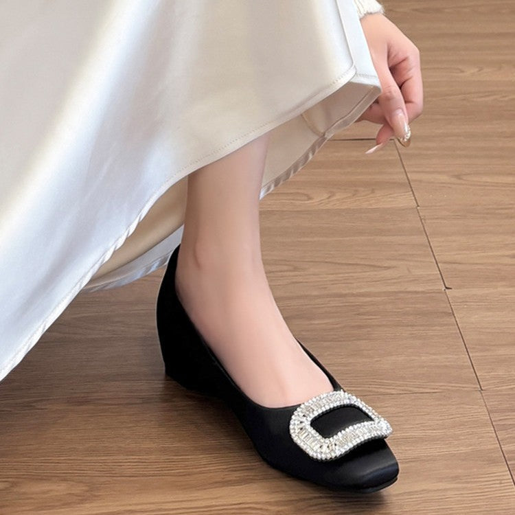 Damen modische Ballerinas mit funkelndem Strassdetails EB