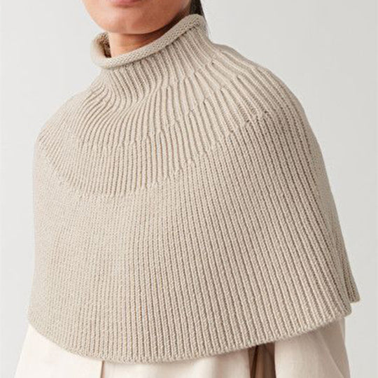 Damen Stricktop mit hohem Kragen und Wellenstruktur EB