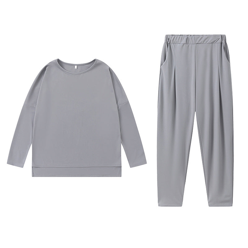 Damen Sportliches Sweat-Outfit mit elastischem Bund und geräumigen Taschen EB