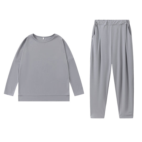 Damen Sportliches Sweat-Outfit mit elastischem Bund und geräumigen Taschen EB