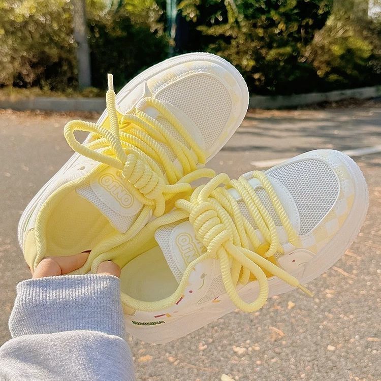 Damen Sportliche Sneakers mit buntem Pudding-Design und extra bequemer Dämpfung EB