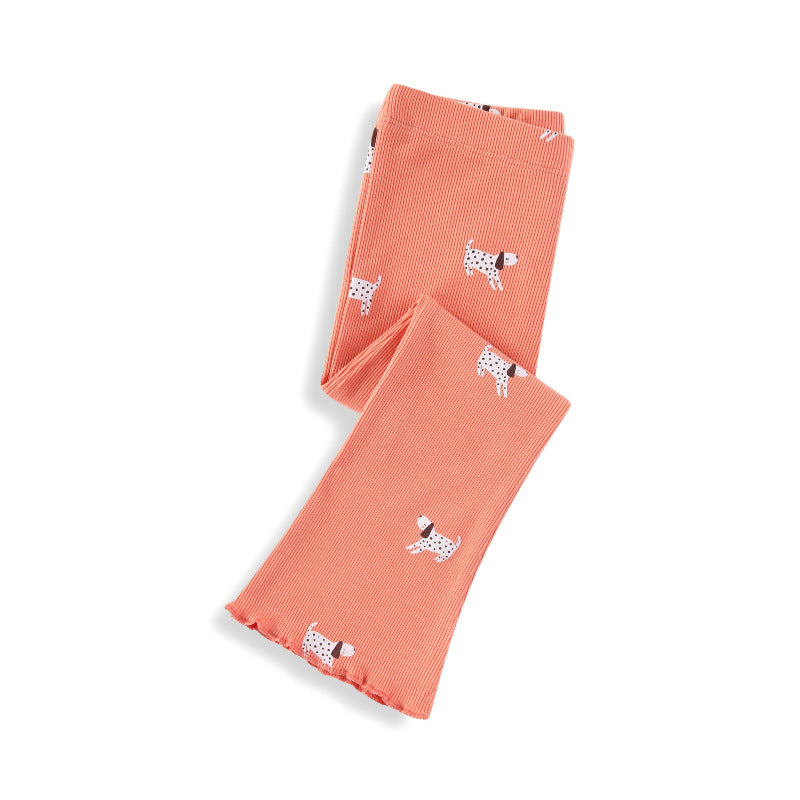 Mädchen Leggings mit fröhlichem Hunde-Muster EB