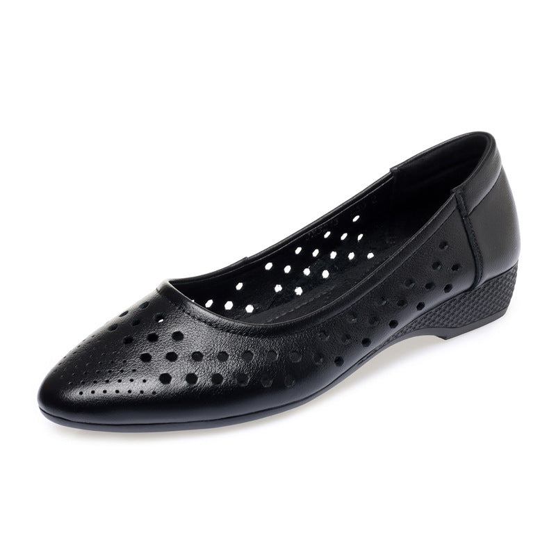 Damen Ballerinas mit luftiger Perforation und komfortablem Blockabsatz EB