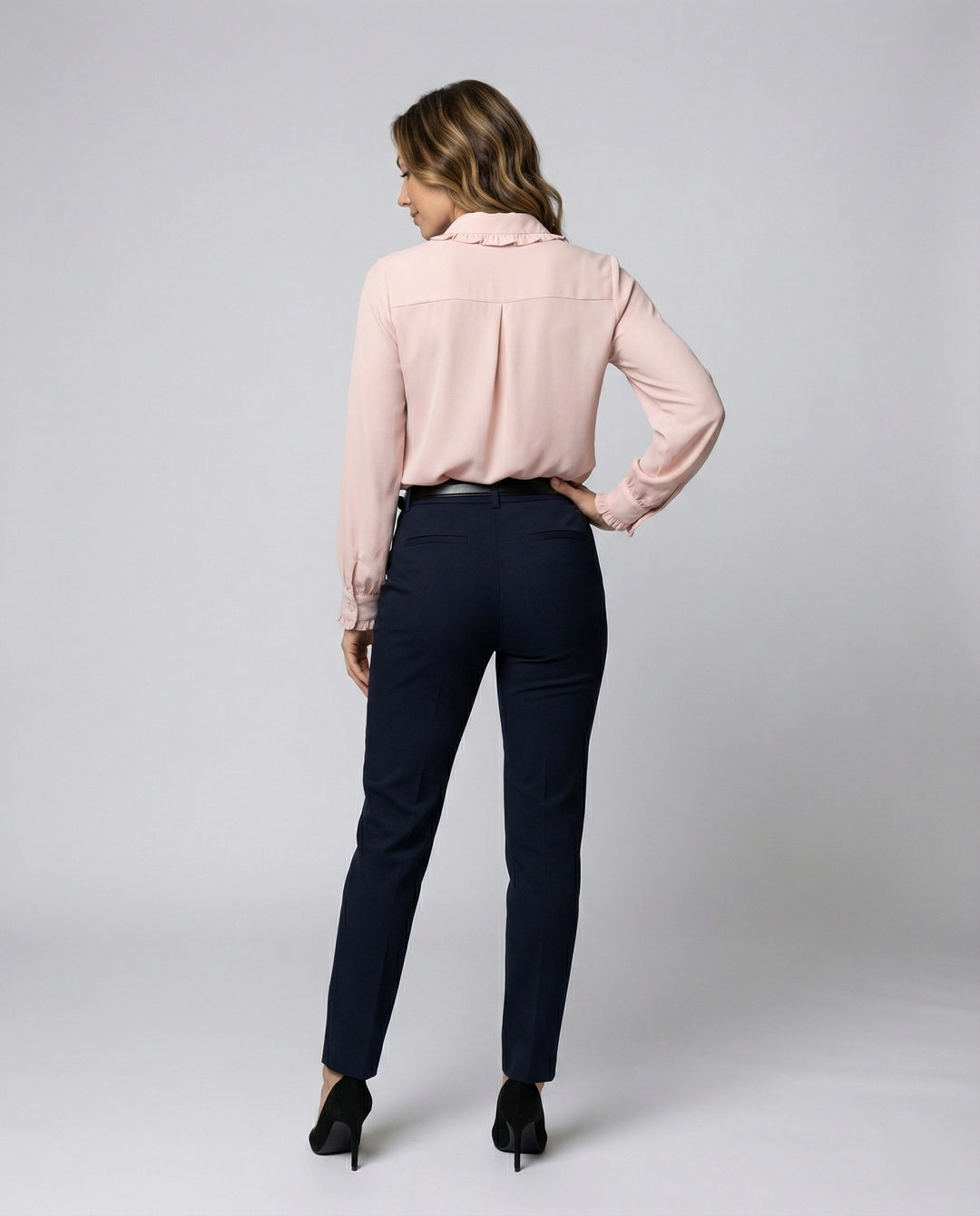 Damen Bluse Mitraffinierten Rüschendetails und Eleganten Ärmeln EB