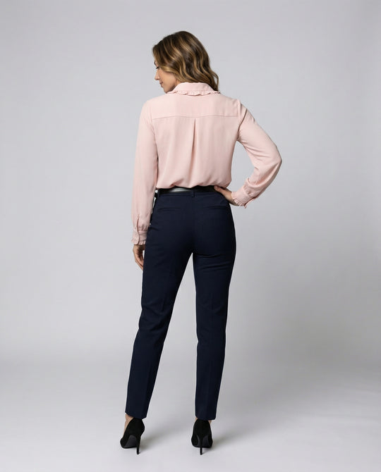 Damen Bluse Mitraffinierten Rüschendetails und Eleganten Ärmeln EB