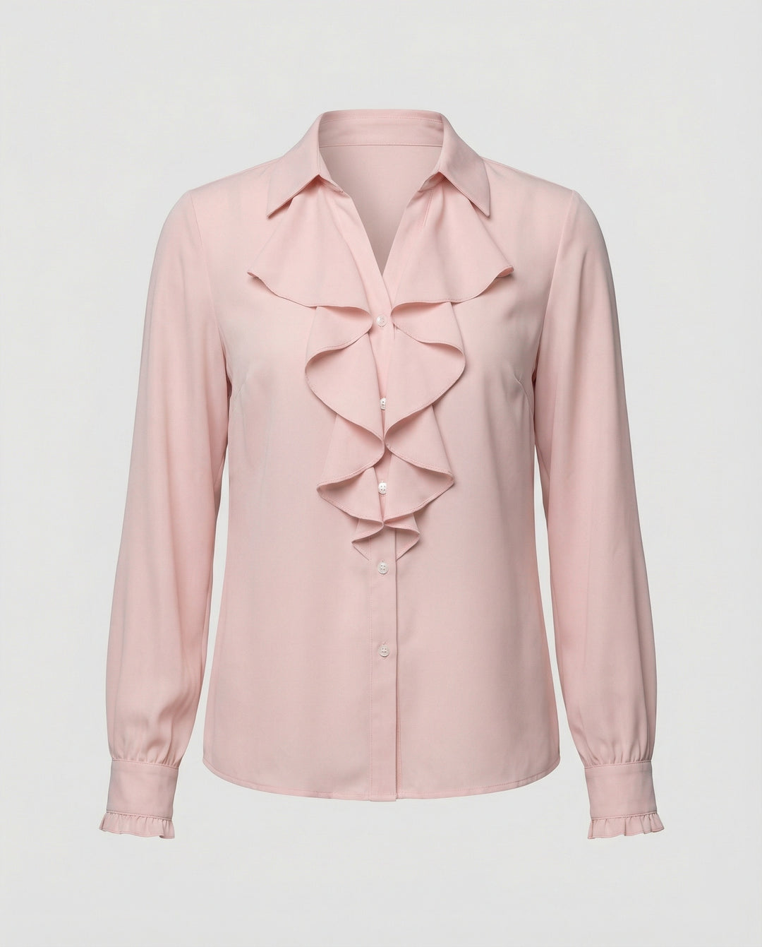 Damen Bluse Mitraffinierten Rüschendetails und Eleganten Ärmeln EB