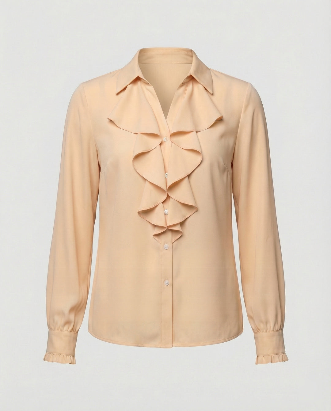 Damen Bluse Mitraffinierten Rüschendetails und Eleganten Ärmeln EB