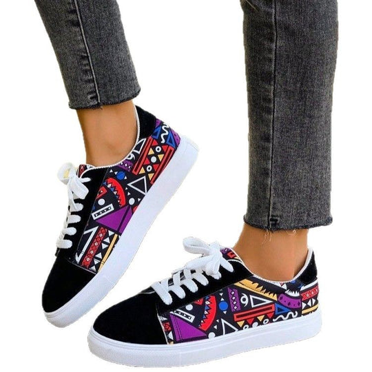 Damen modische Sneakers mit buntem Ethno-Muster EB