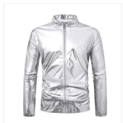 Herren nan ultraleichte reflektierende Windjacke mit Stehkragen und durchgehendem Reißverschluss EB