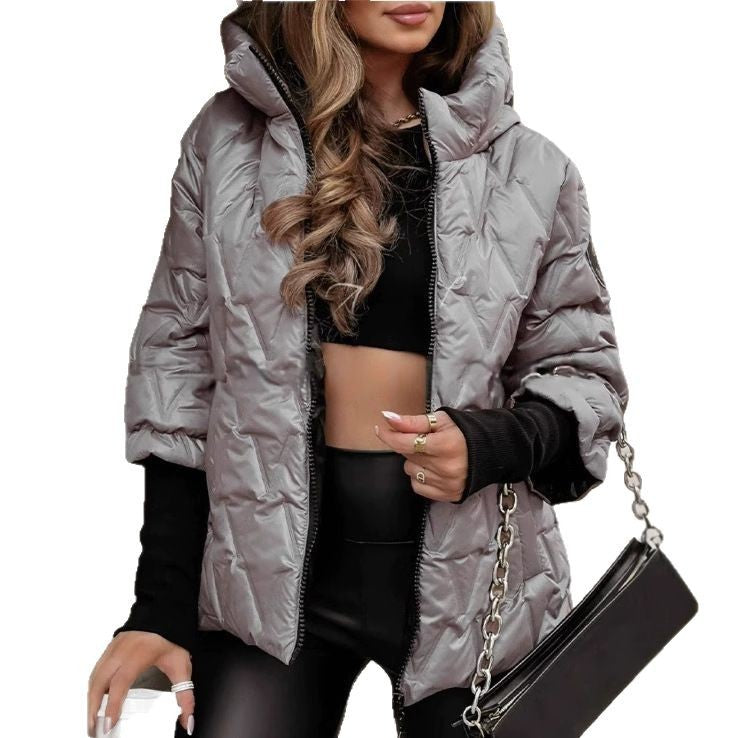 Damen Kurzjacke mit hohem Kragen aus leichtem Material EB