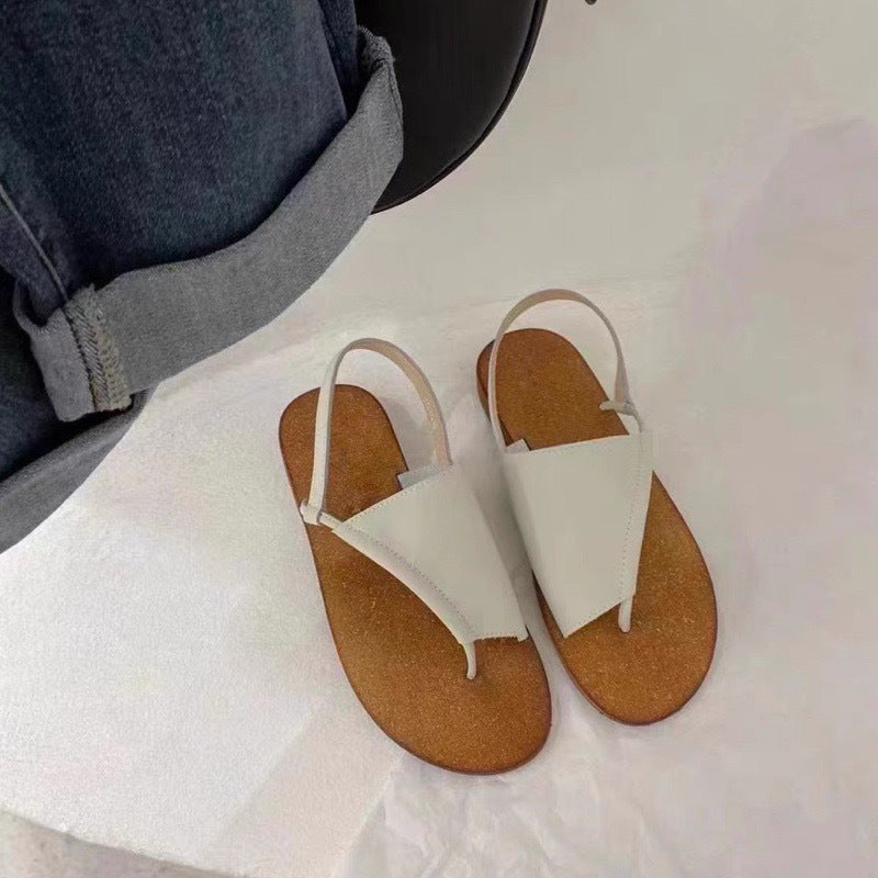 Damen Zehentrenner-Sandalen mit ergonomischem Fußbett aus hochwertigem Naturmaterial EB