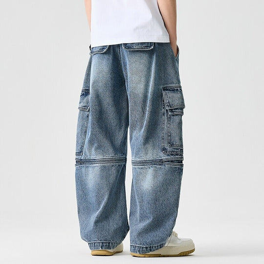 Herren nan extraweite Cargo-Jeans im Baggy-Stil mit verstärkten Knie-Nähten EB