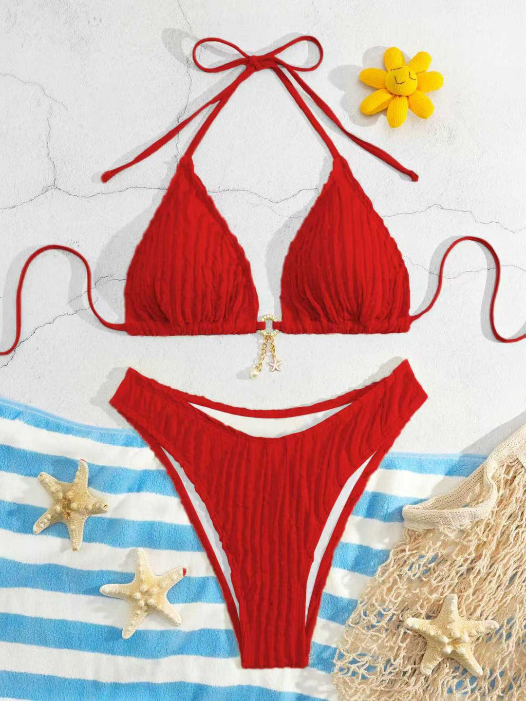 Damen Triangel-Bikini mit Rippendesign EB