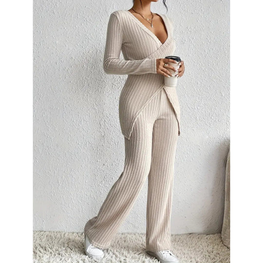 Damen elegantes lässiges Strickanzug Set EB