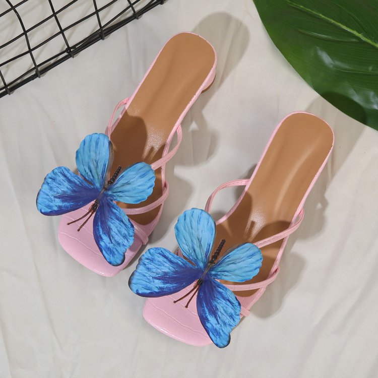 Damen Sandalen mit glamourem Schmetterlingsdesign EB