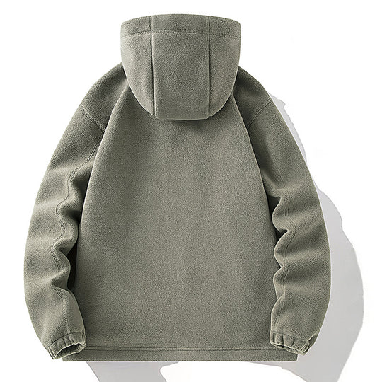Herren Fleecejacke mit hohem Stehkragen, angerauter Innenseite und verdeckten Reißverschlusstaschen EB