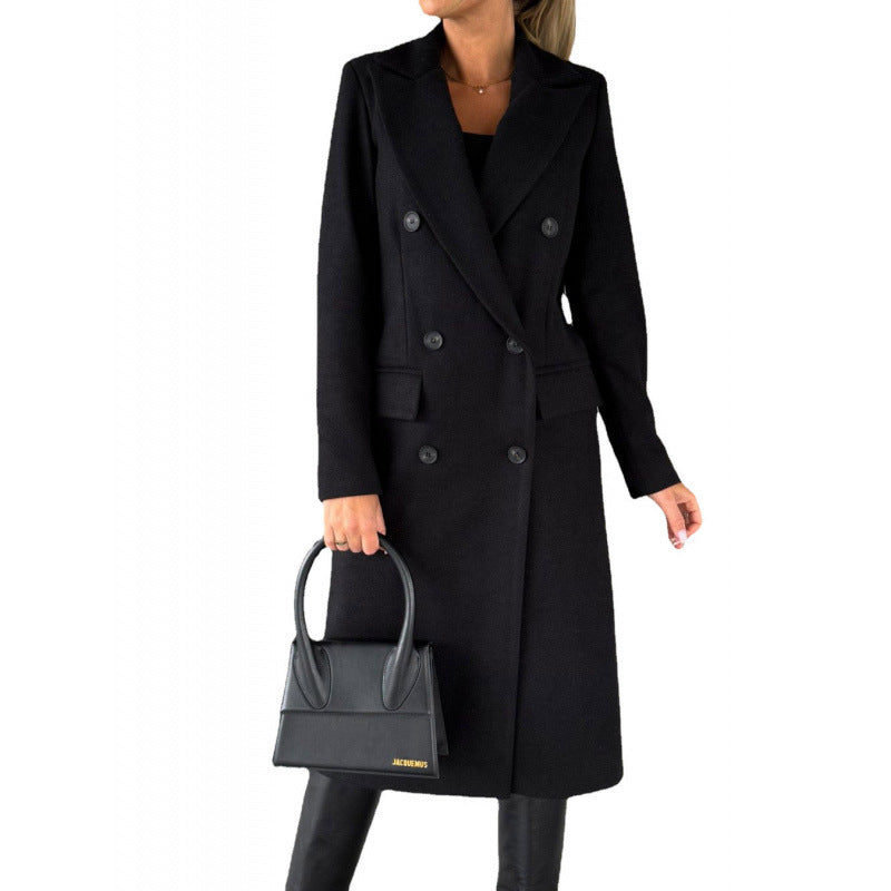 Damen Eleganter Doppelreihiger Mantel mit hochmodernem Schnitt EB