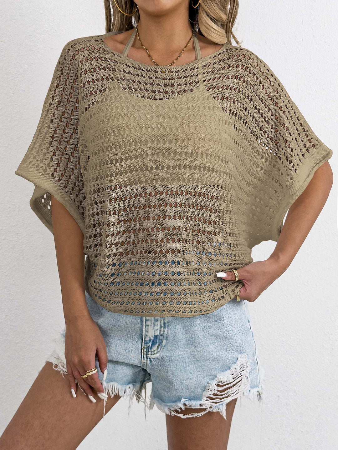 Damen luftiges Netz-T-Shirt EB