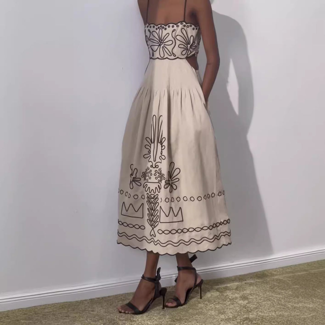 Damen Kleid mit raffiniertem Blumenmotiv und lockerer Passform EB