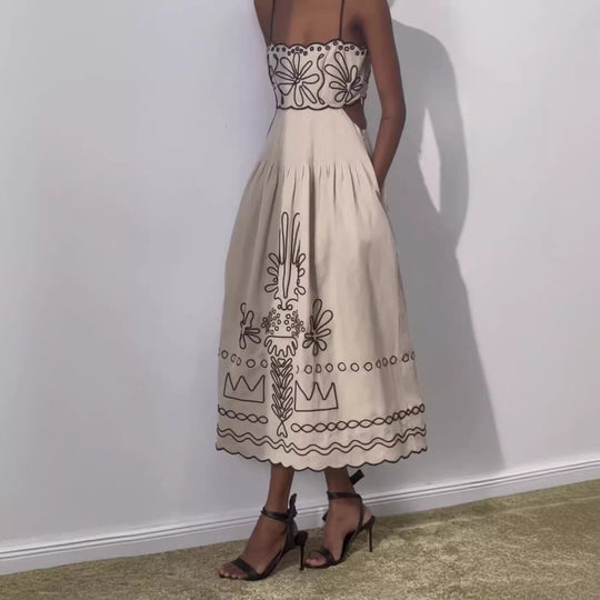 Damen Kleid mit raffiniertem Blumenmotiv und lockerer Passform EB
