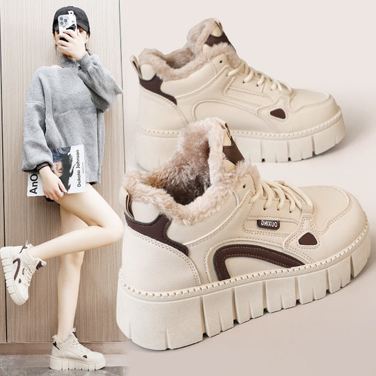 Damen High-Top Sneakers mit plüschiger Innenausstattung und rutschfester Sohle EB