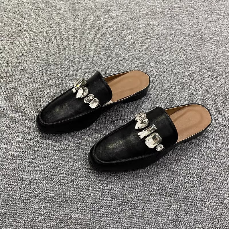 Damen Elegante Mokassins mit funkelnden Dekorelementen EB