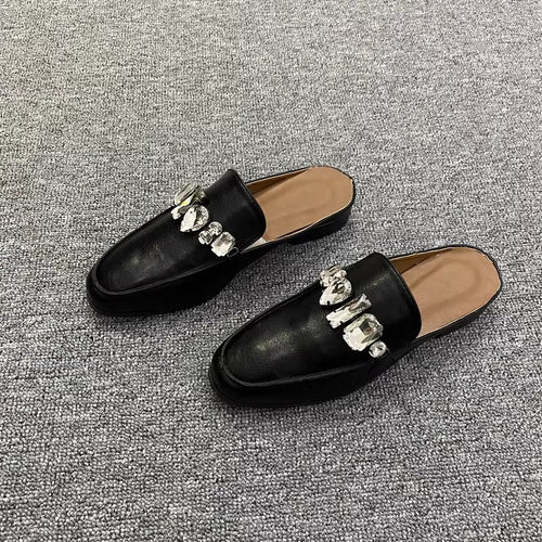 Damen Elegante Mokassins mit funkelnden Dekorelementen EB