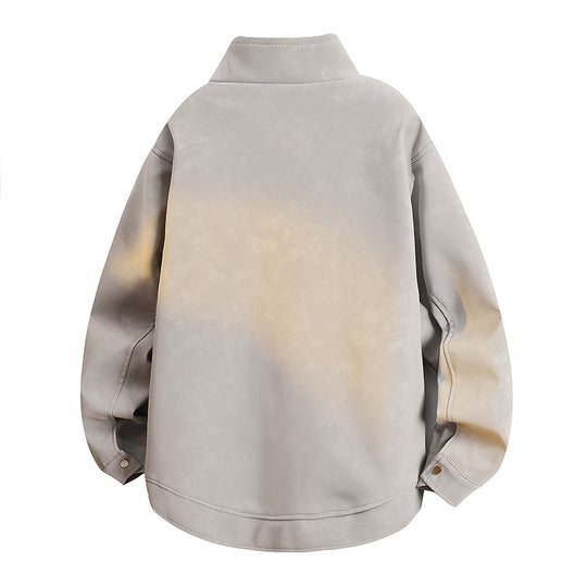 Damen modische Übergangsjacke mit luxuriöser Textur und praktischem Reißverschluss EB