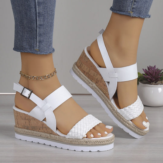 Damen Wedge-Sandaletten mit raffiniertem Flecht-Design und komfortablem Fußbett EB