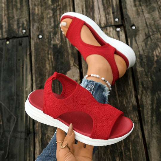 Damen Atmungsaktive Sandalen mit flexiblem Fußbett und modischen Cut-Outs EB