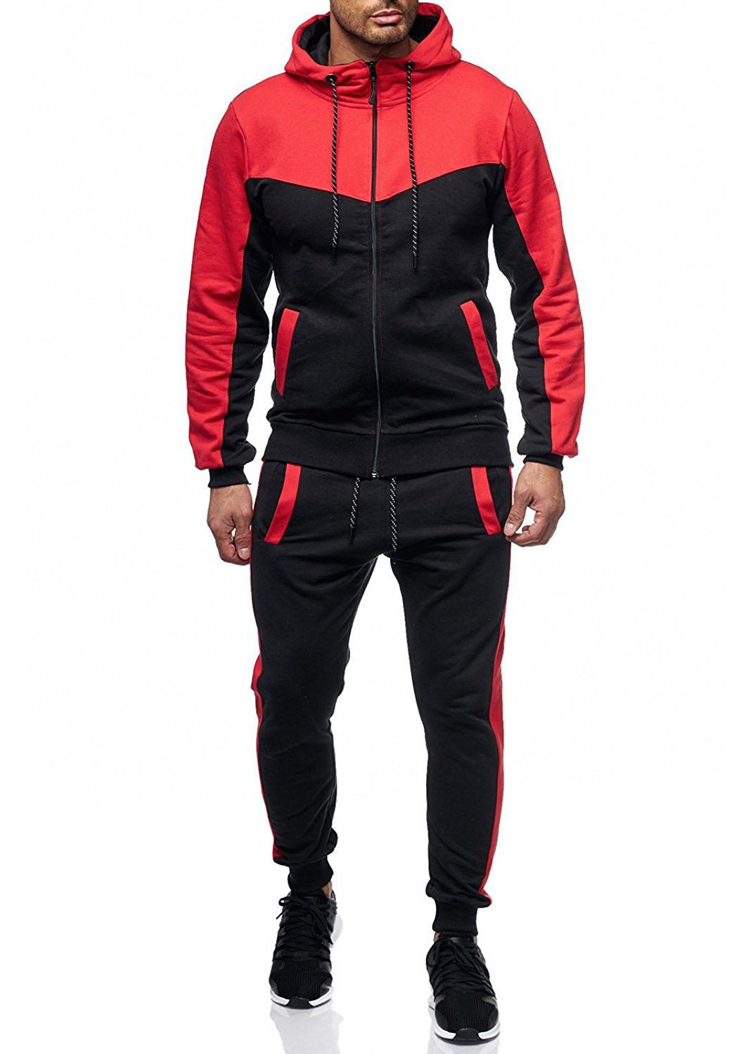 Herren Sportanzug mit Kapuze und seitlichen Taschen EB