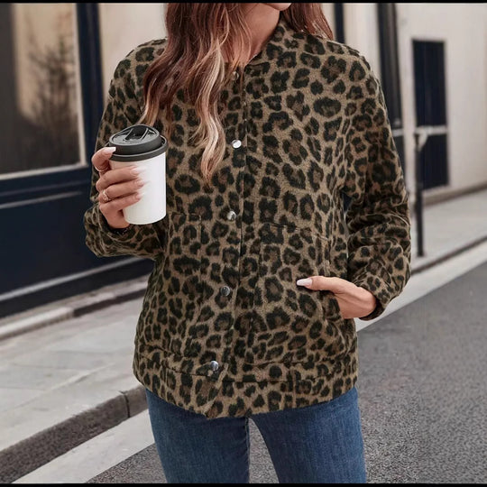 Damen Fleecejacke im trendigen Leopardenmuster EB