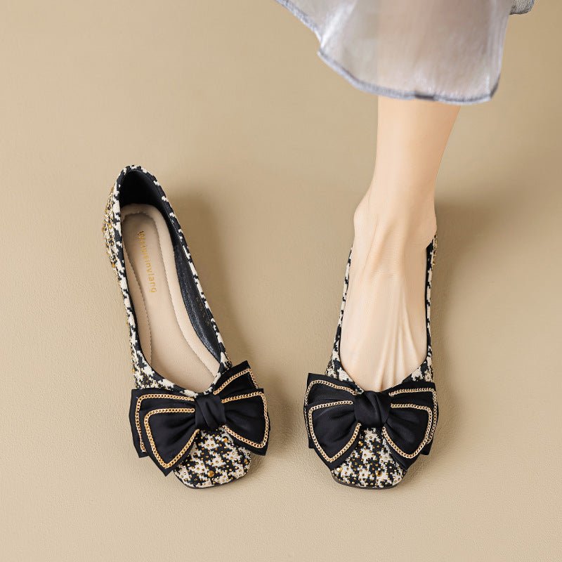 Damen Ballerinas mit eleganter Schleifenapplikation und funkelndem Strass EB
