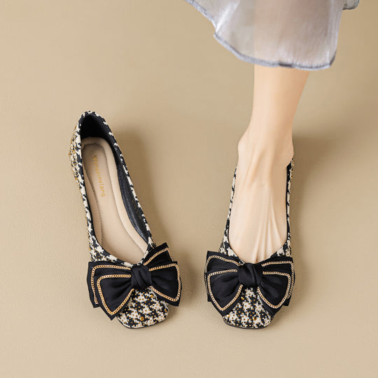 Damen Ballerinas mit eleganter Schleifenapplikation und funkelndem Strass EB
