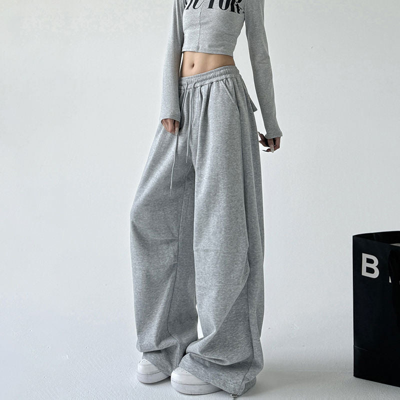 Damen nan weite Jogginghose mit extra weitem Bein und Kordelzugbund aus French Terry EB